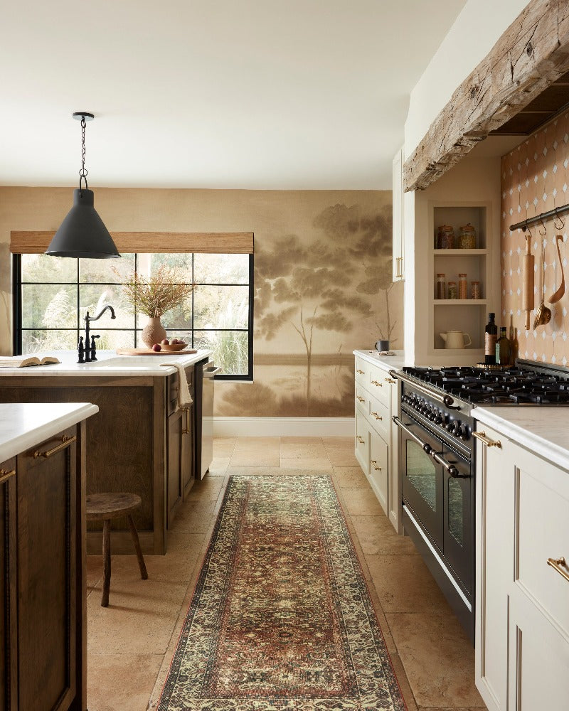 Washable Magnolia Home Banks Brick Ivory Rug