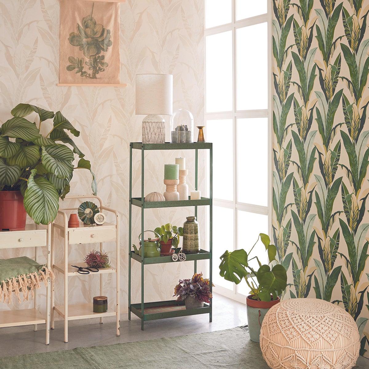 Bungalow Palm Leaf Cream Wallpaper - Reimagine Designs - 