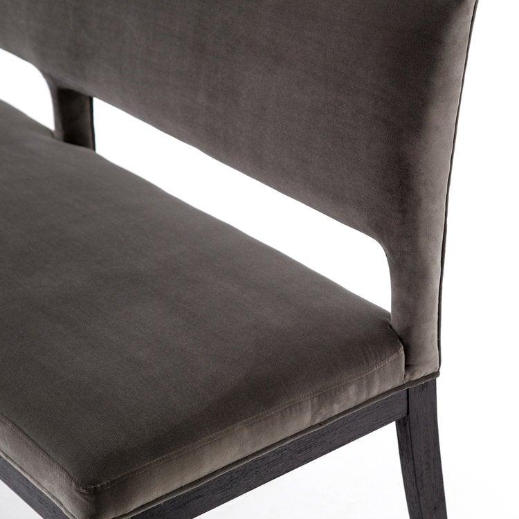Sara Dining Bench-  Washed Velvet Grey - Reimagine Designs - 
