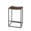 Clarissa Brown Woven Leather Counter Stool