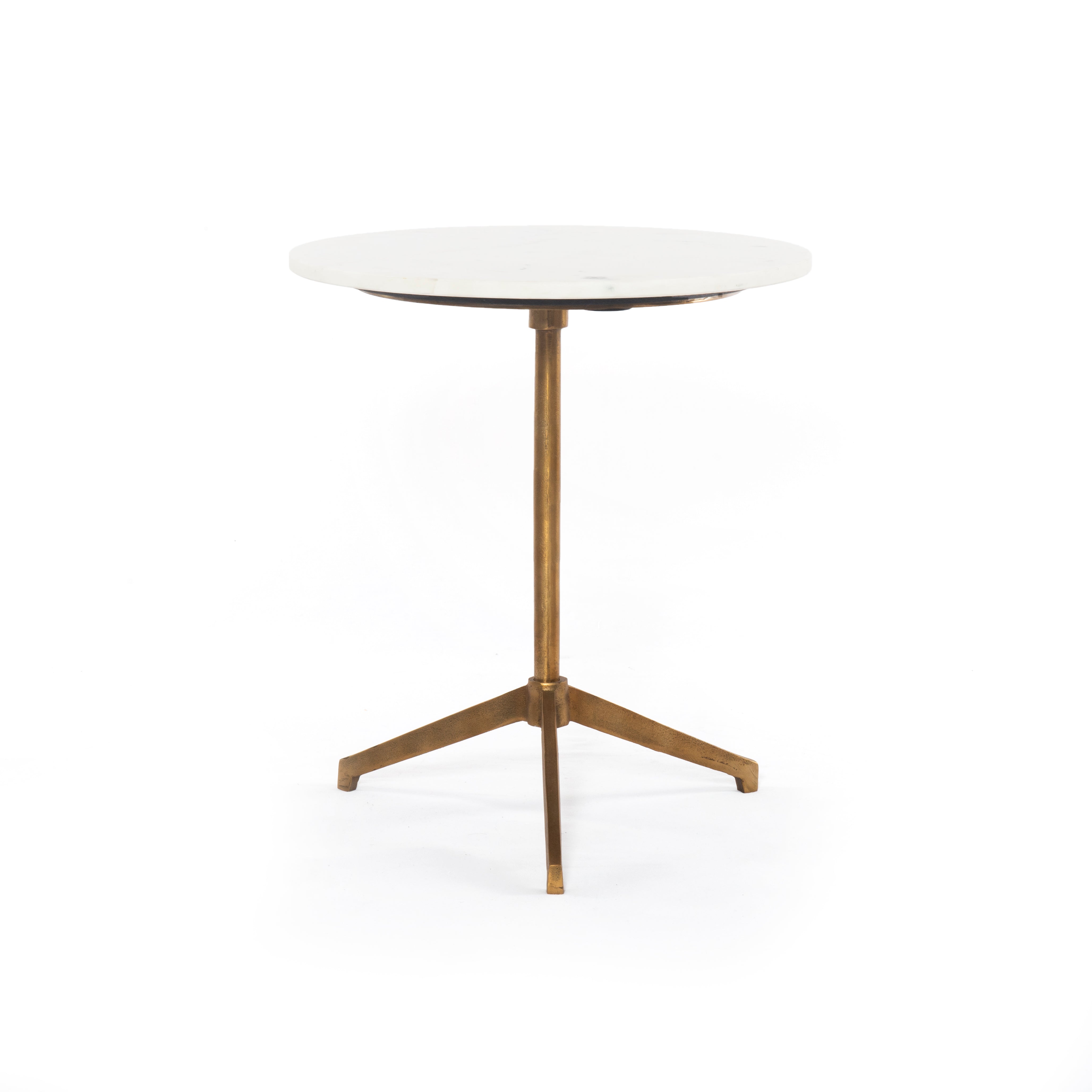 Helen White Marble Brass End Table
