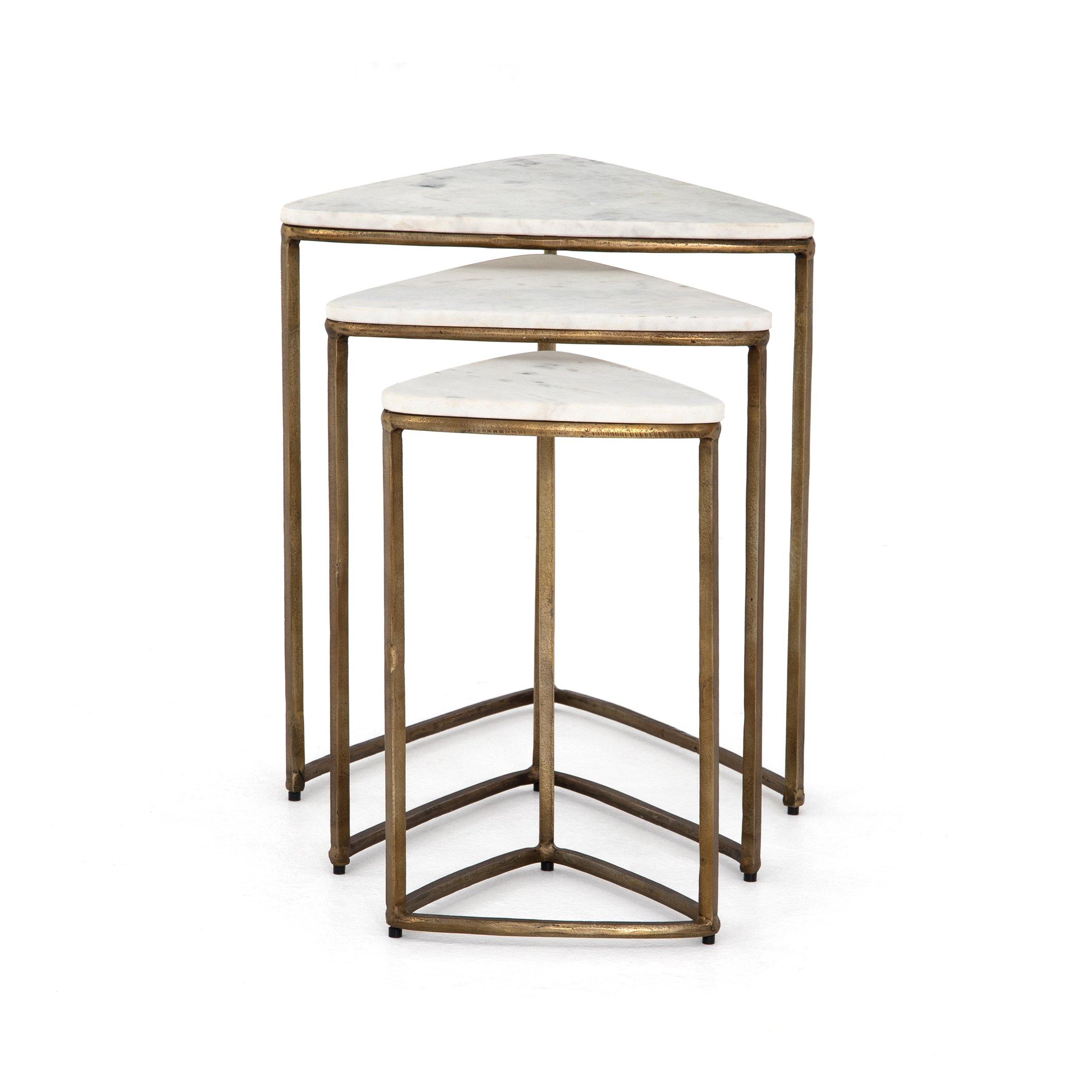 Raine Nesting Tables, Brass - Reimagine Designs - Side Tables