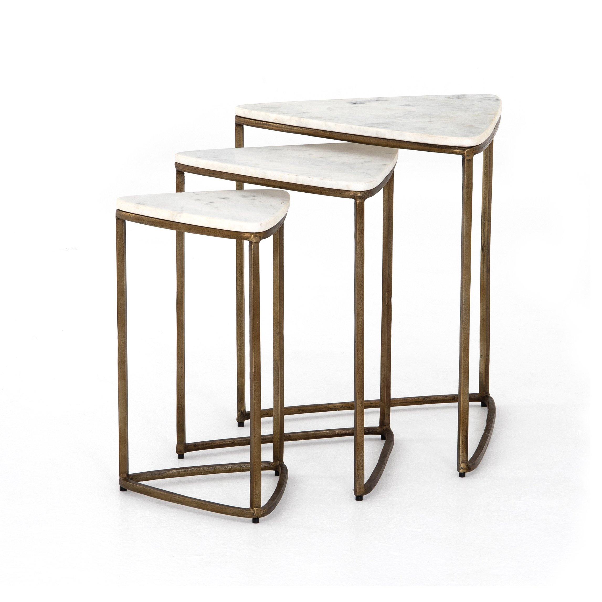 Raine Nesting Tables, Brass - Reimagine Designs - Side Tables
