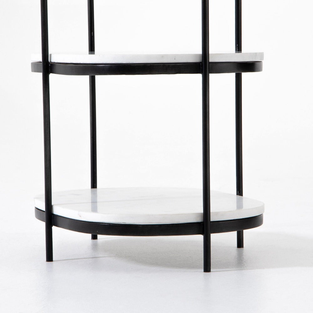 Felix Oval Nightstand, Grey - Reimagine Designs - Nightstand, Side Tables