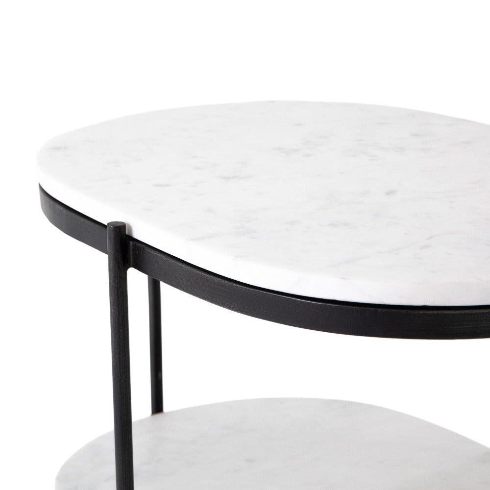 Felix Oval Nightstand, Grey - Reimagine Designs - Nightstand, Side Tables