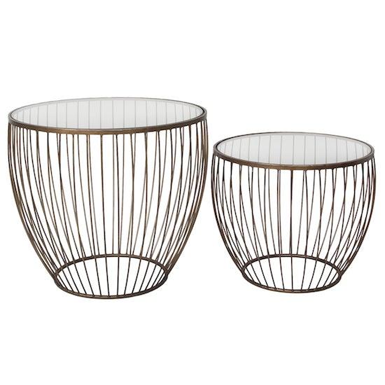 Cyclone Glass Accent Tables, Gold - Reimagine Designs - 