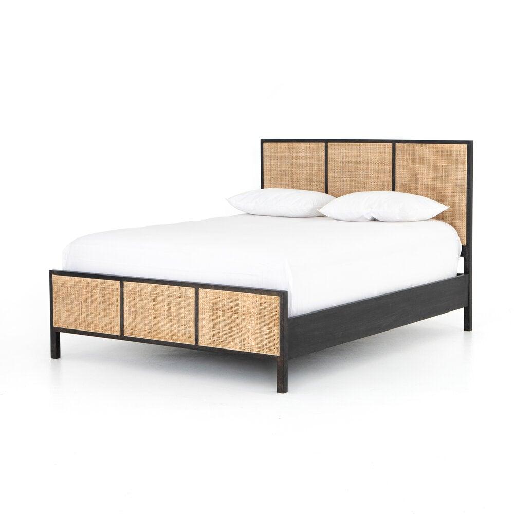 Sydney Black Wash Mango Wood Bed - Reimagine Designs - 