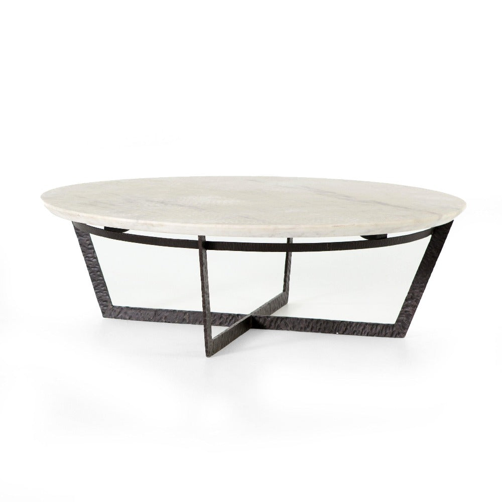 Felix Round Coffee Table, White Marble - Reimagine Designs - coffee table, new, spring
