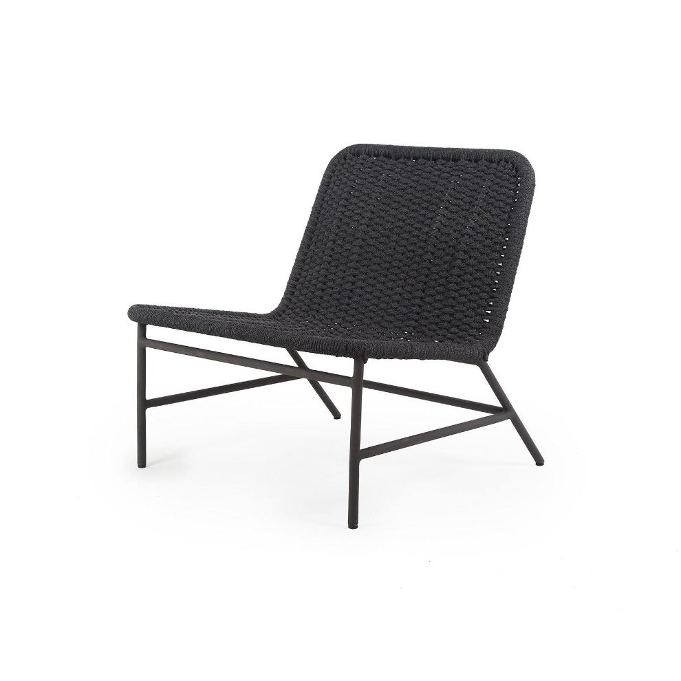 Bruno Outdoor Chair Textured Black-Dark Grey Rope