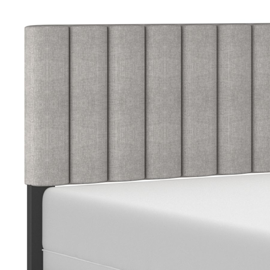 Jedd Vertical panel tufting Light Grey Bed