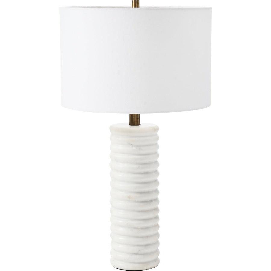 Sumner White Marble Table Lamp - Reimagine Designs - new, Table Lamp
