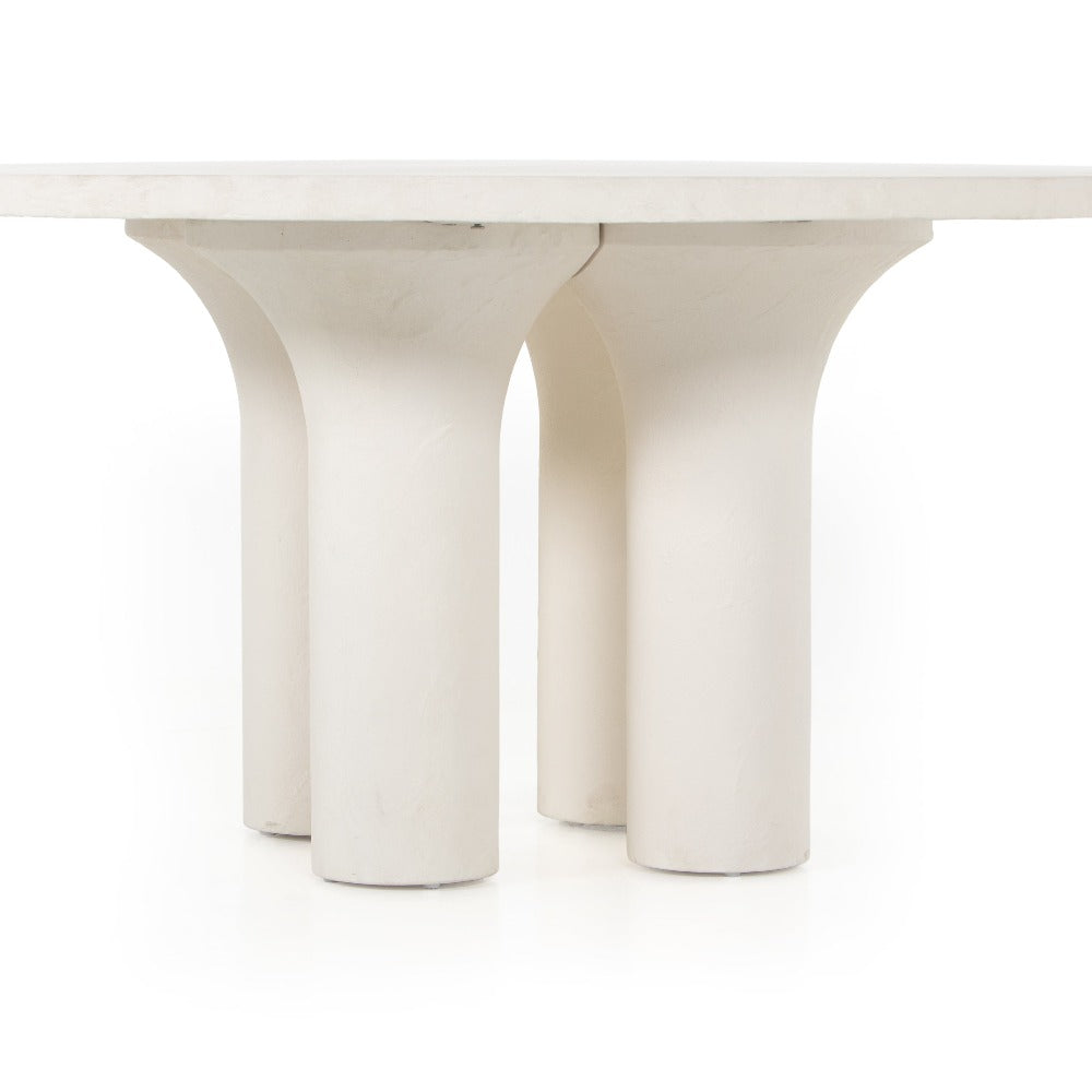 Parra Molded White Concrete Dining Table