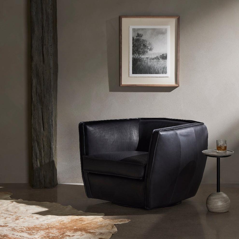 Rashi Heirloom Black Swivel Chair - Reimagine Designs - Accent Chair, Armchair, new, Swivel Chair