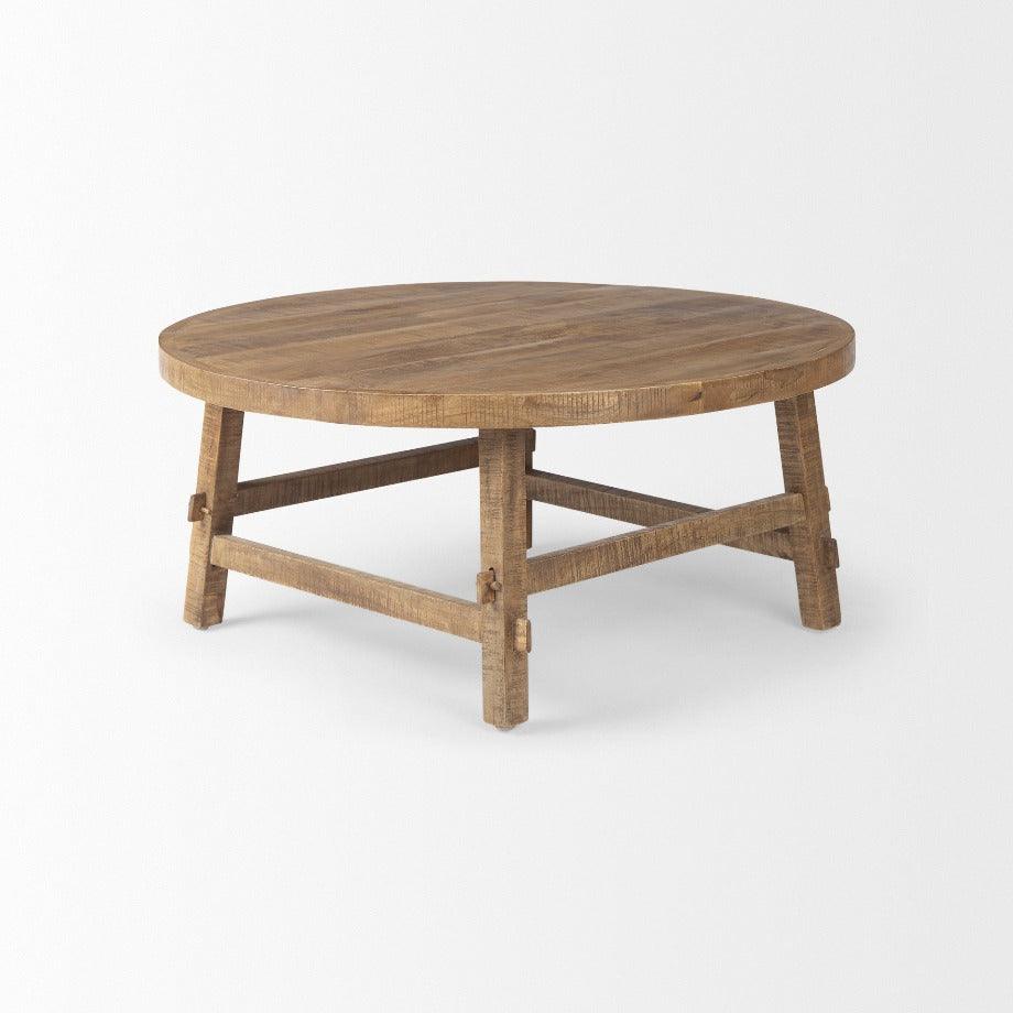 Rosie Round Wood Coffee Table - Reimagine Designs - coffee table, new