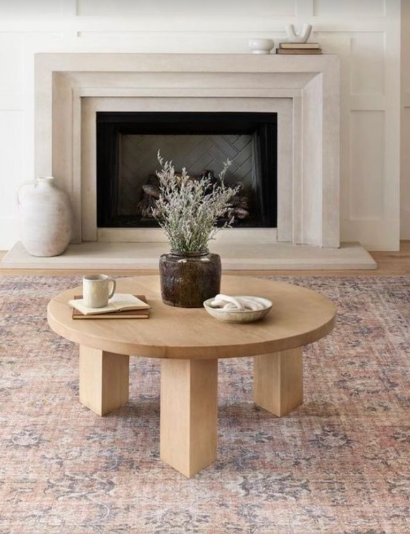 Round light coffee table deals