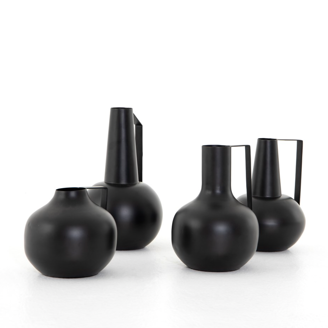 Aleta Black Vases, Set of 4