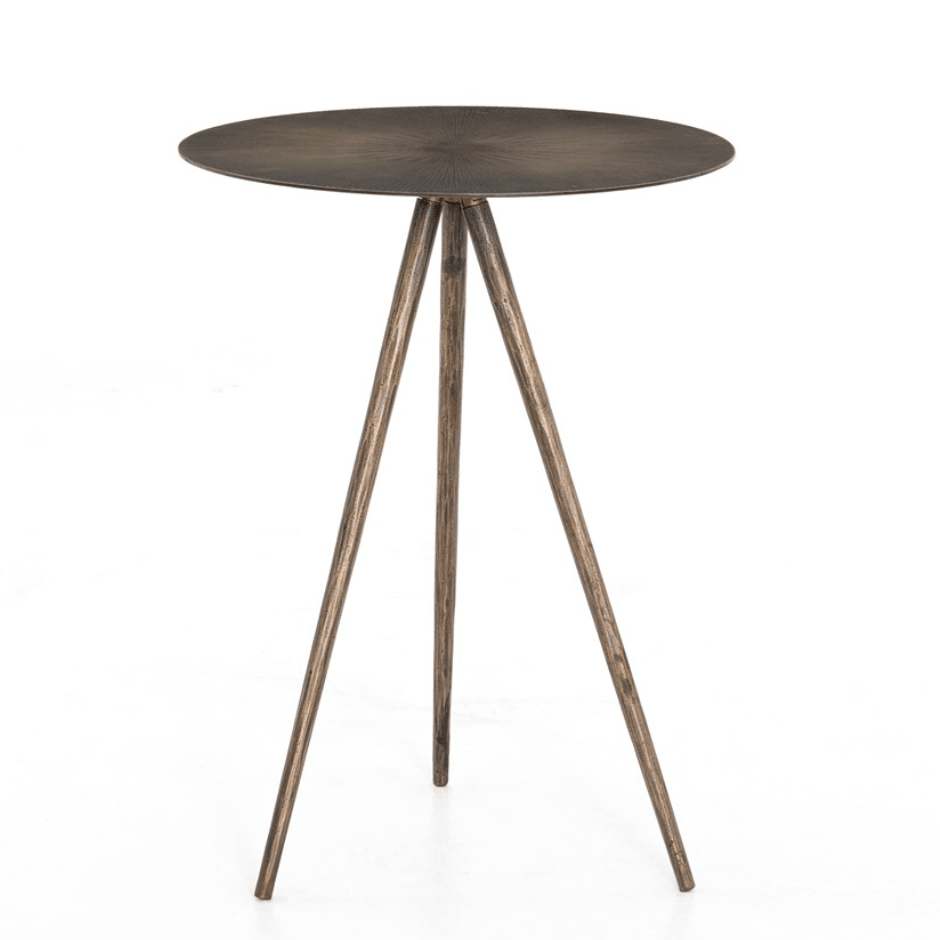 Sunburst Aged Brass End Table - Reimagine Designs - new, side table, Side Tables
