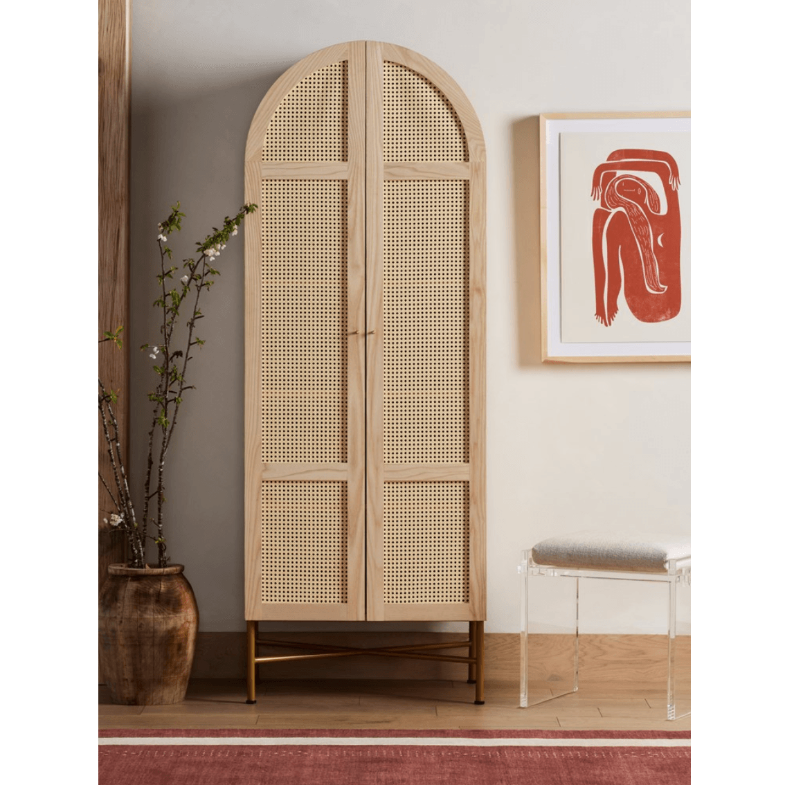 Sabella Natural Cane Cabinet - Reimagine Designs - cabinet, new, storage