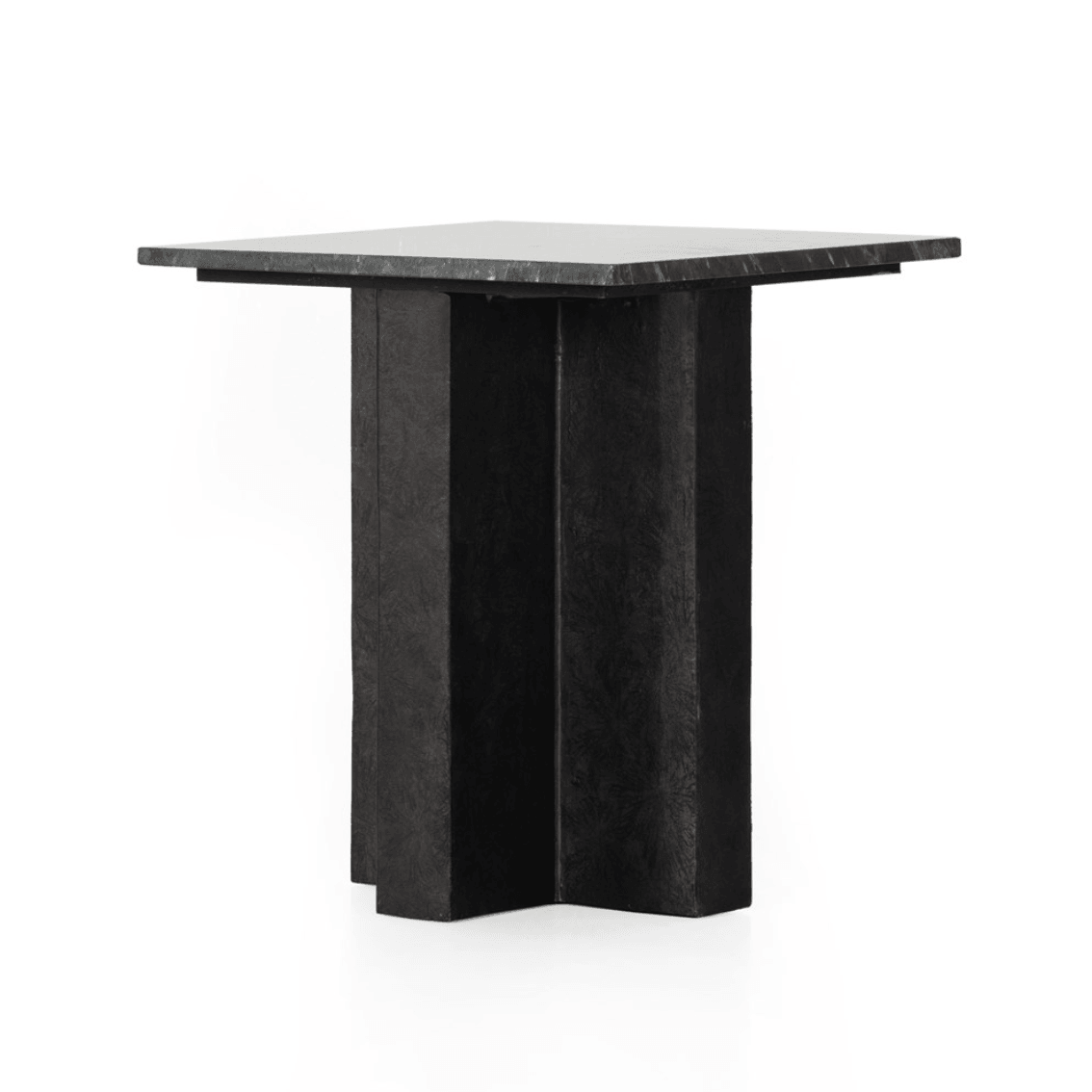 Terrell Black Marble End Table - Reimagine Designs - new, side table, Side Tables