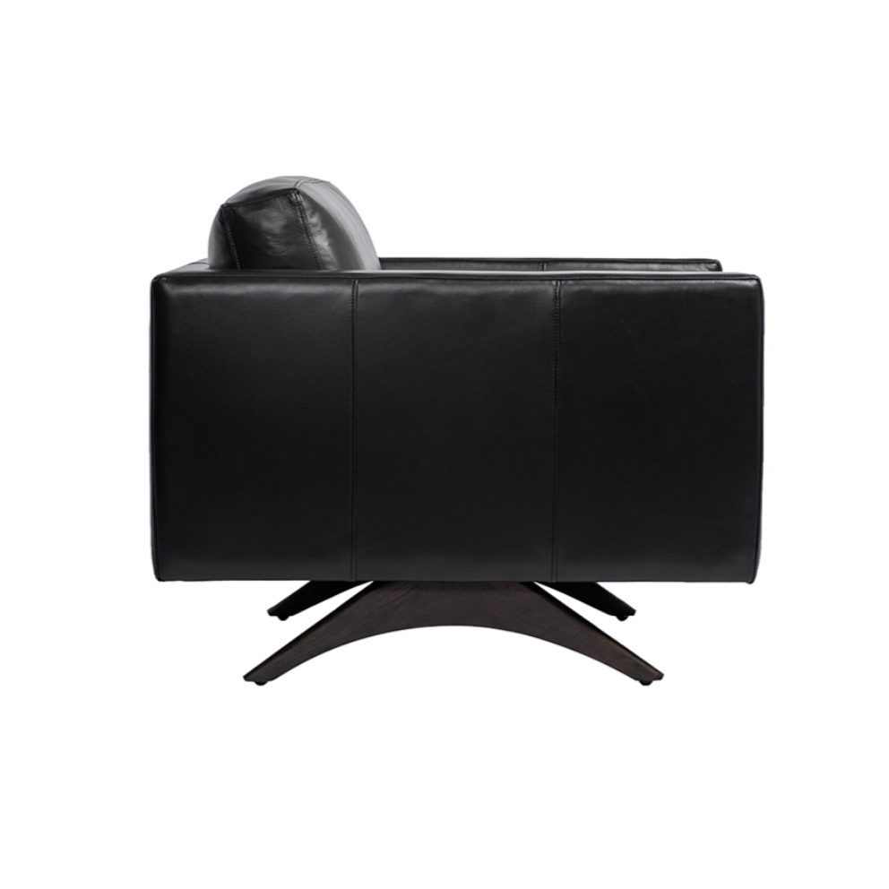 Sunpan Rogers Cortina Black Leather Lounge Chair