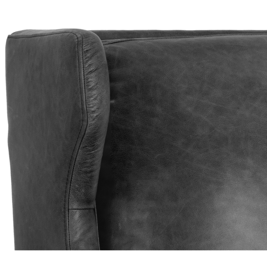 Sunpan Virgil Marseille Black Leather Lounge Chair