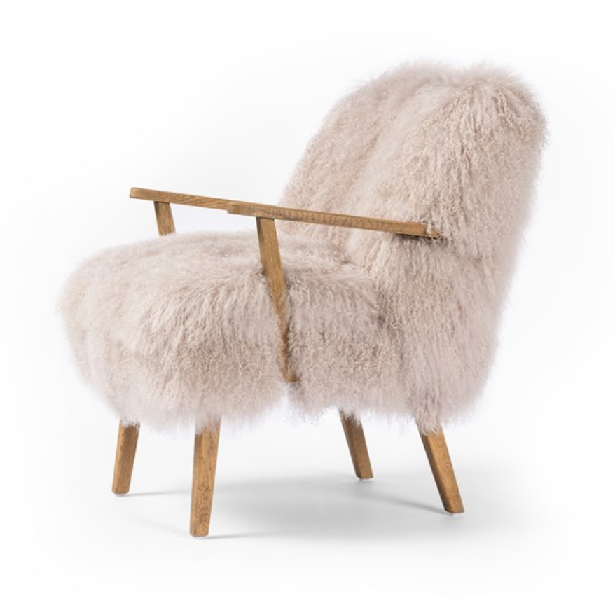 Ashland Taupe Magnolian Fur Armchair