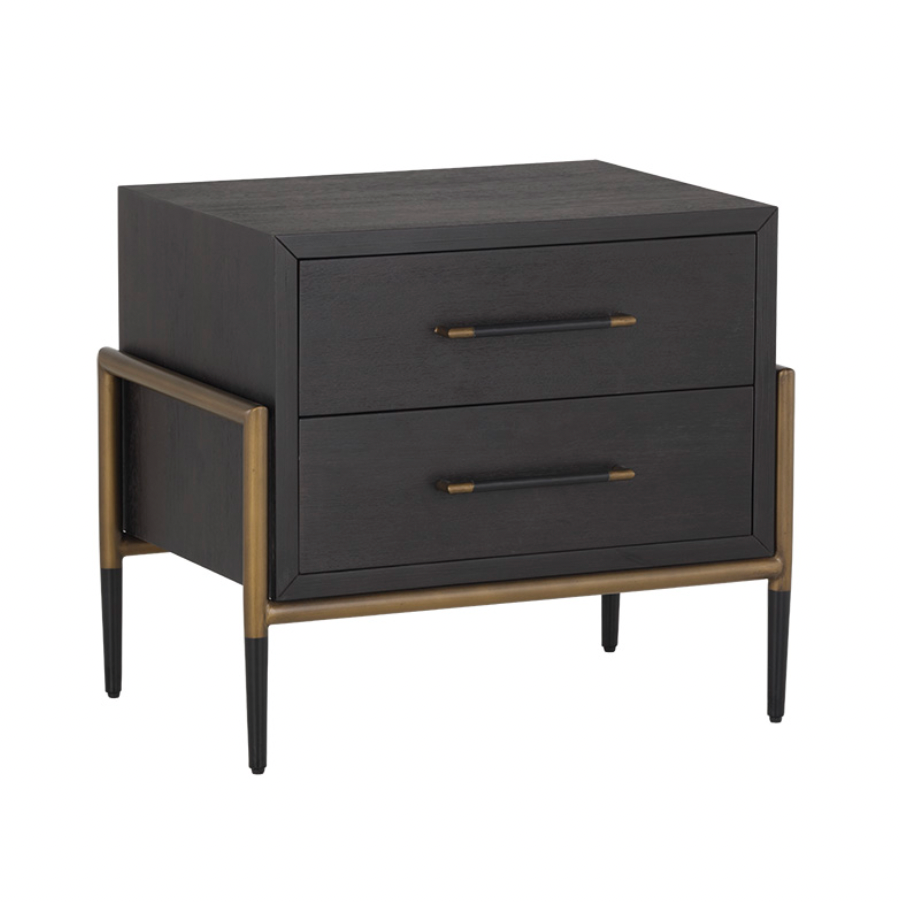 Black brass nightstand deals