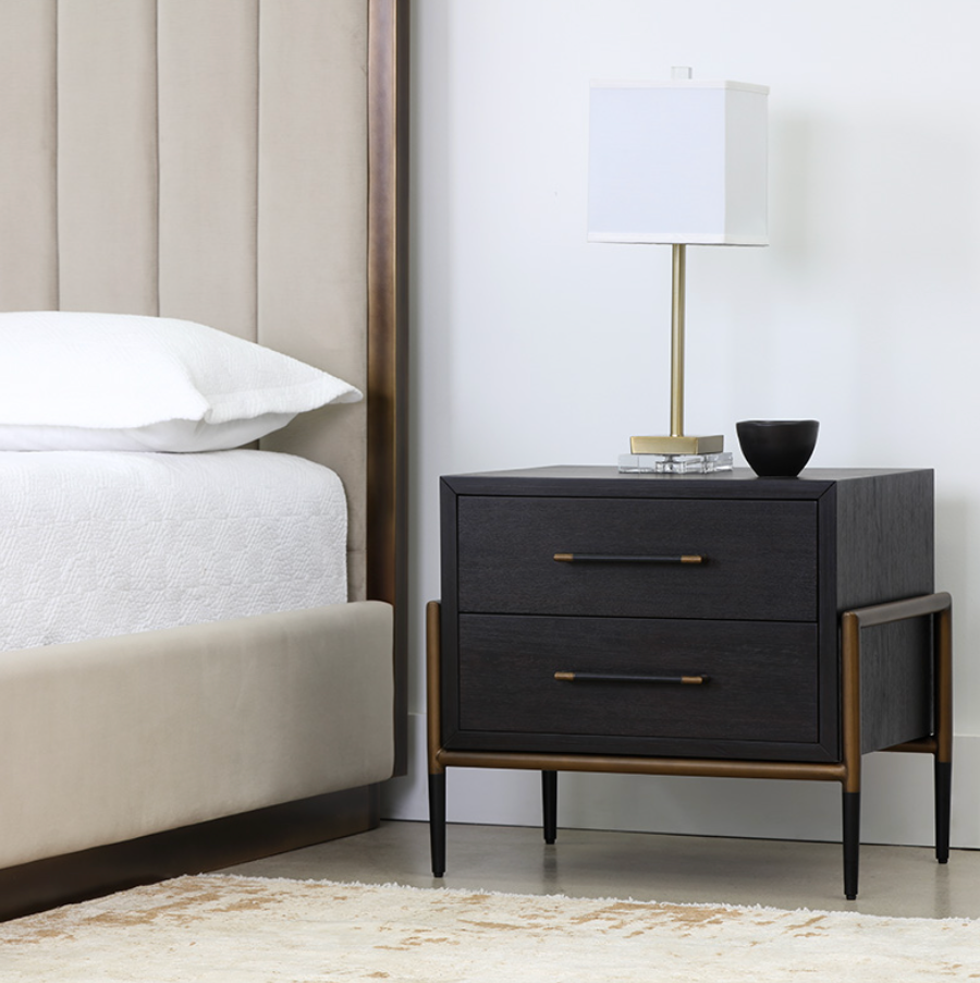 Weldrick Black Brass Nightstand Reimagine Designs