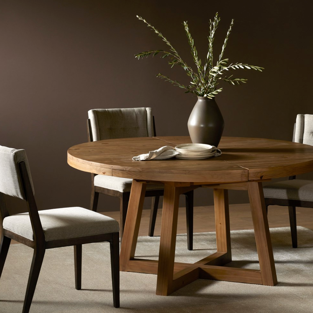 Eberwin Round Natural Extension Dining Table