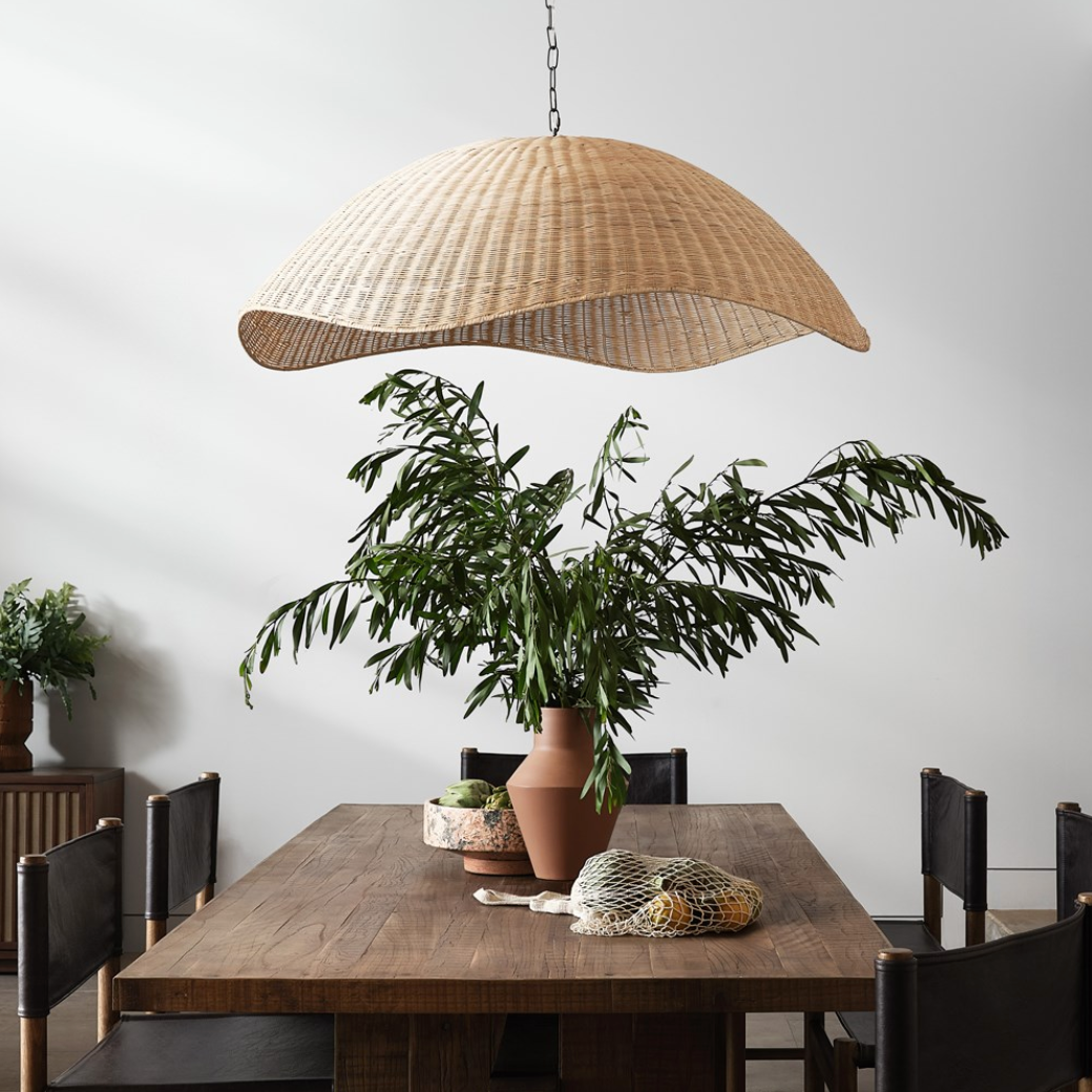 Overscale Natural Woven Rattan Pendant