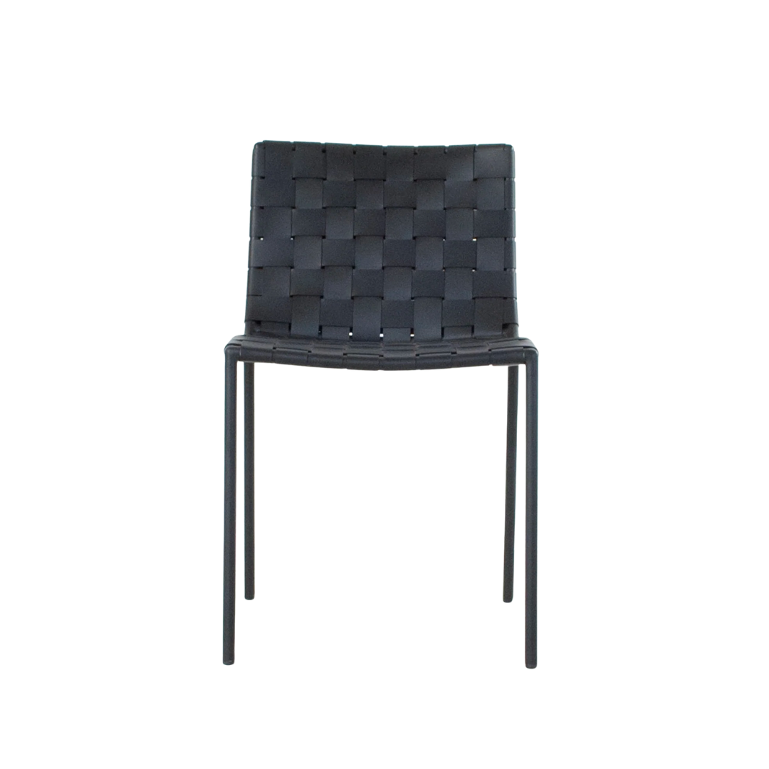 Soho Black Leather Strap Chair