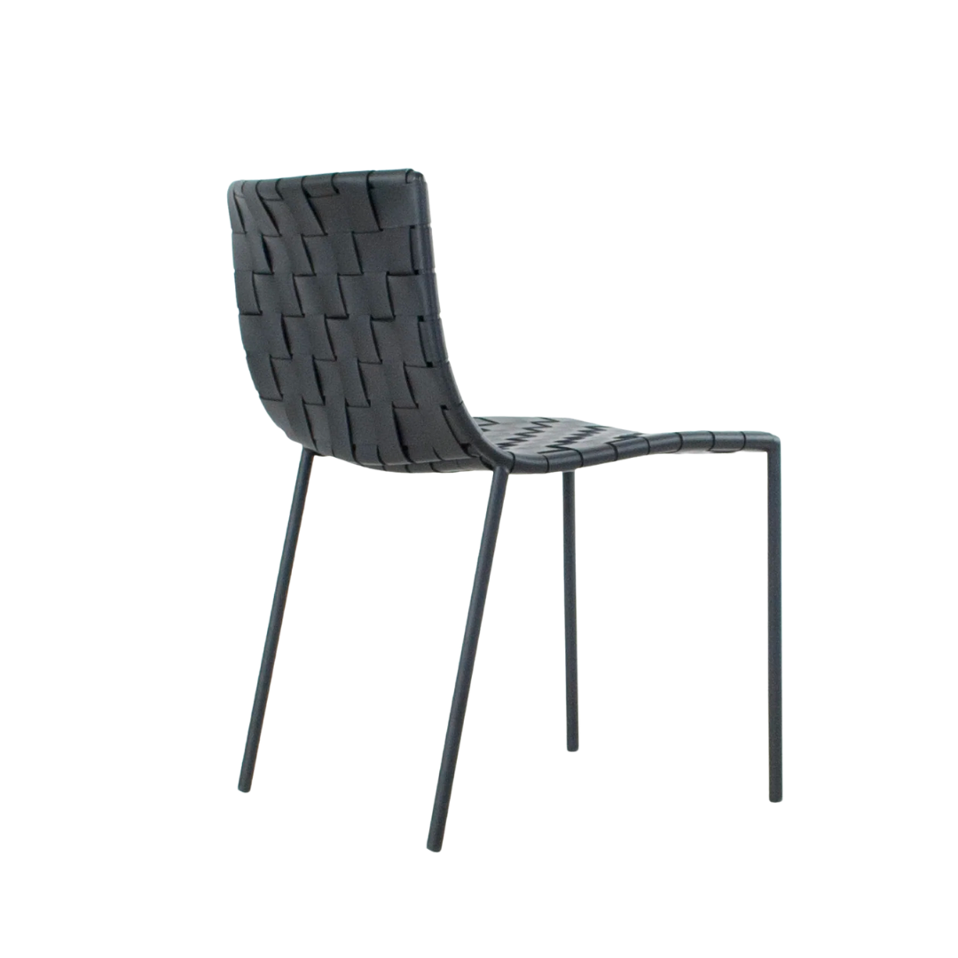 Soho Black Leather Strap Chair