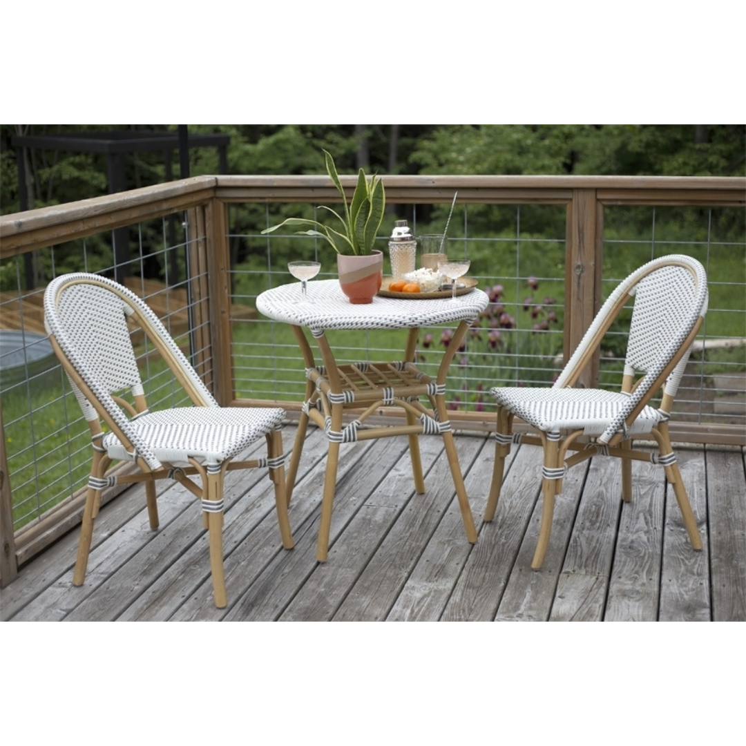 White Grey French Bistro Chairs and Table Set Reimagine Designs
