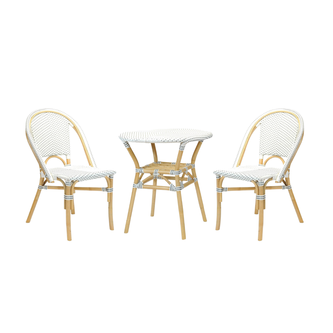 Grey and white bistro chairs sale