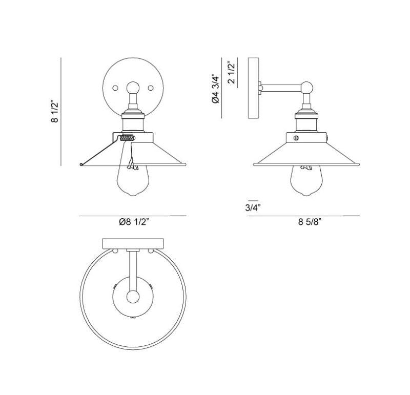 Bulstrode’s Workshop Shade Wall Sconce - Reimagine Designs - Sconce