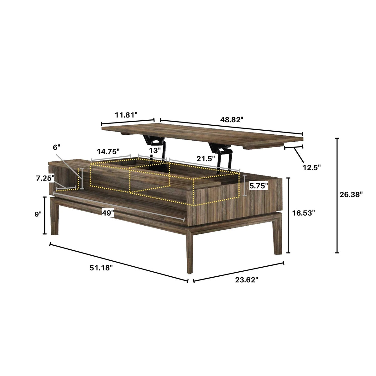 West Coffee Table with Lift | Practical & Stylish | Reimagine Designs