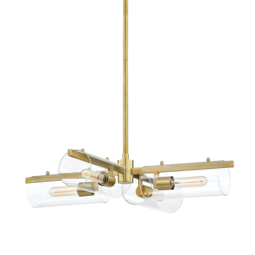 Ariel Aged Brass Chandelier - Reimagine Designs - Pendant