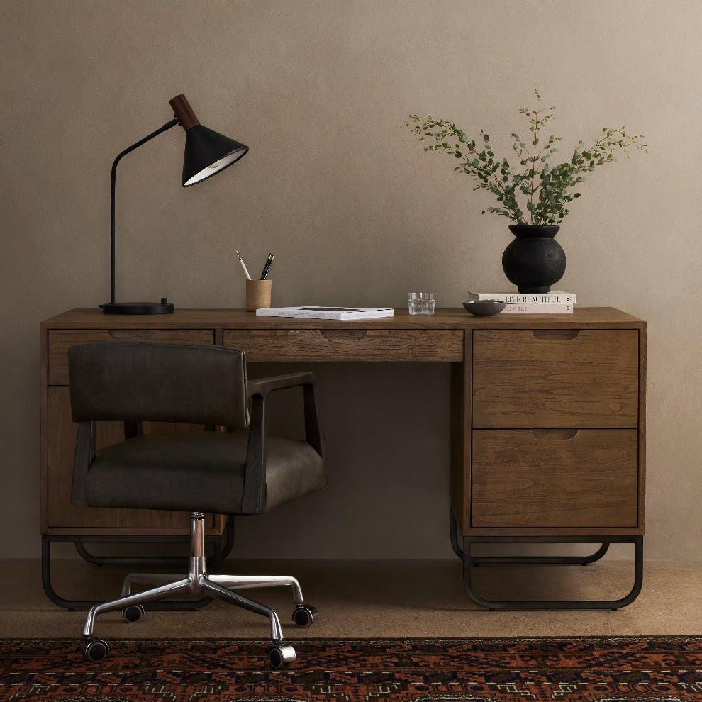 Burton Aged Drift Executive Desk - Reimagine Designs