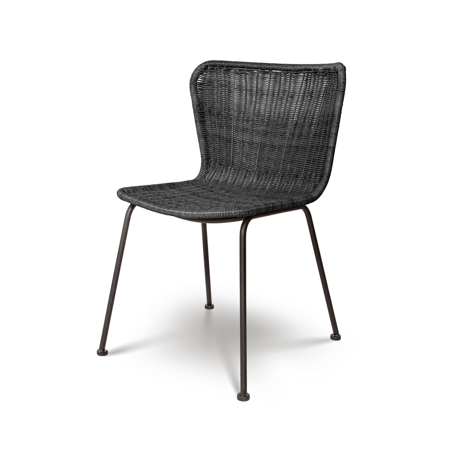 Calabria Wave Dining Chair, Matte Black