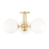 Stella 3-Light Semi Flushmount Chandelier - Reimagine Designs - Lighting, Pendant
