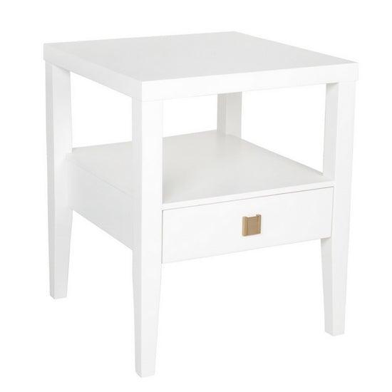 Hara 1 Drawer White Accent Table - Reimagine Designs - 