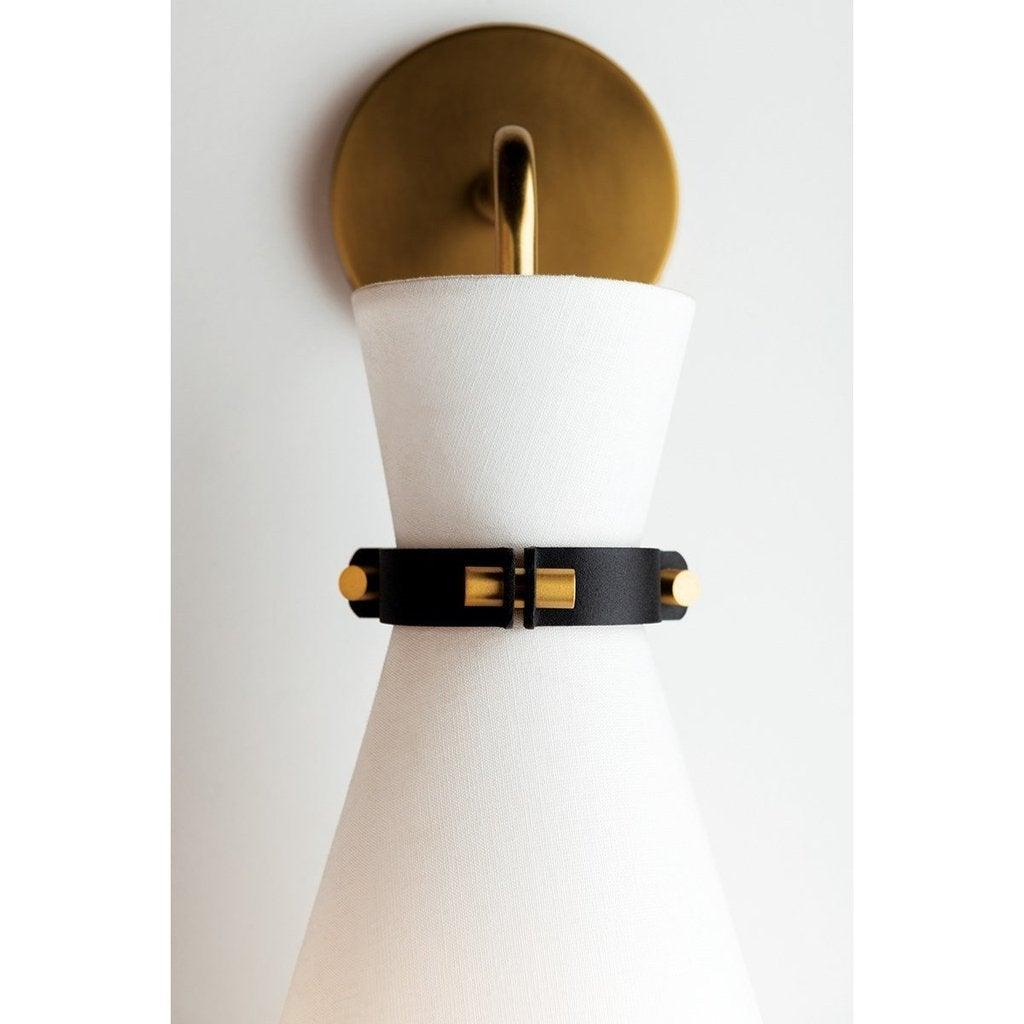 Julia Black and Aged Brass Wall Sconce - Reimagine Designs - Sconce