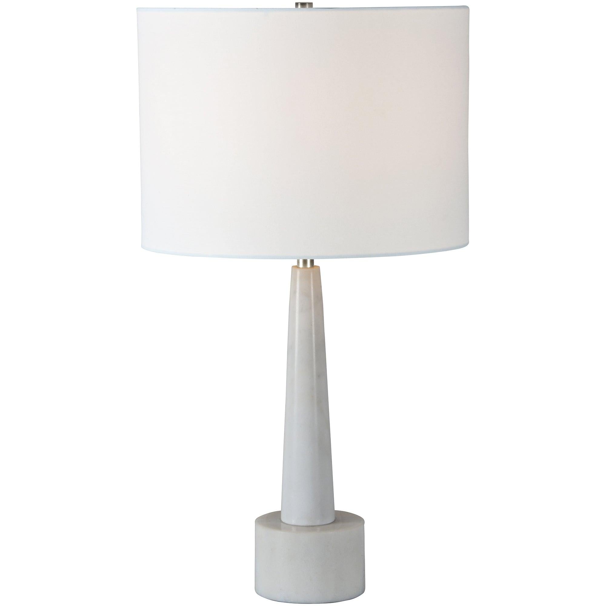 Normanton White Marble Table Lamp - Reimagine Designs - new, Table Lamp
