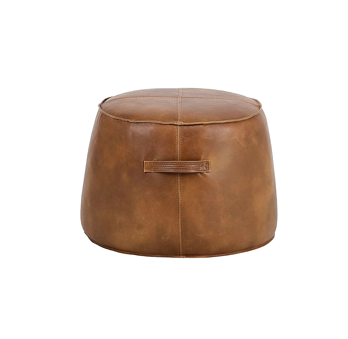 Tobacco leather ottoman deals